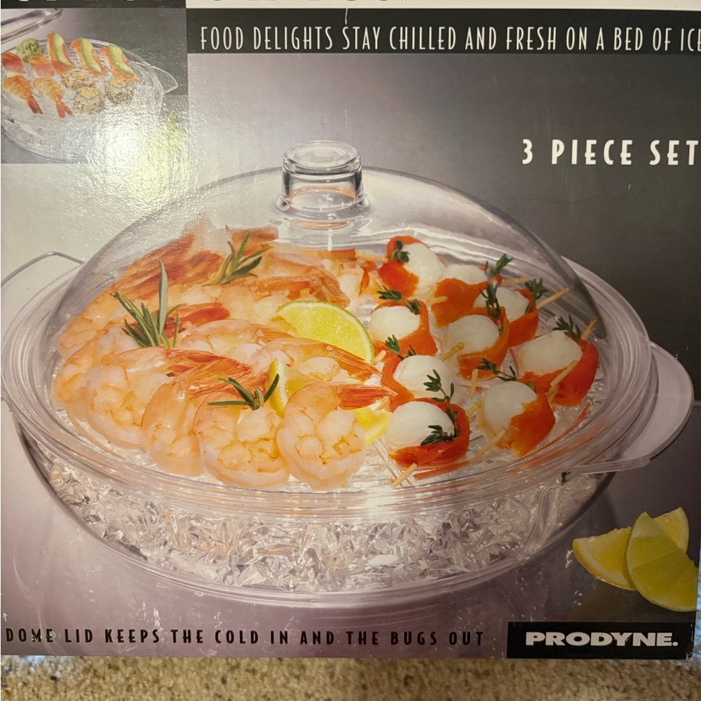 Prodyne appetizers on ice serving tray. Used once. Great for entertaining